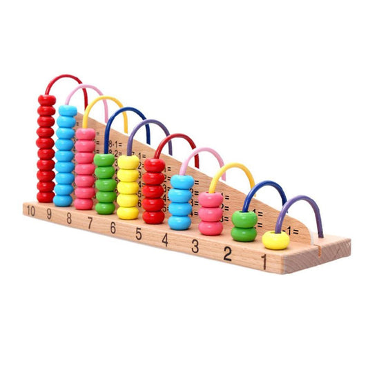 Kids Wooden 10-row Counting Beads Math Learning Abacus Frame Early Education Toy Kids Educational Toys for Children Gift