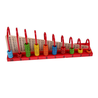 Kids Wooden 10-row Counting Beads Math Learning Abacus Frame Early Education Toy Kids Educational Toys for Children Gift