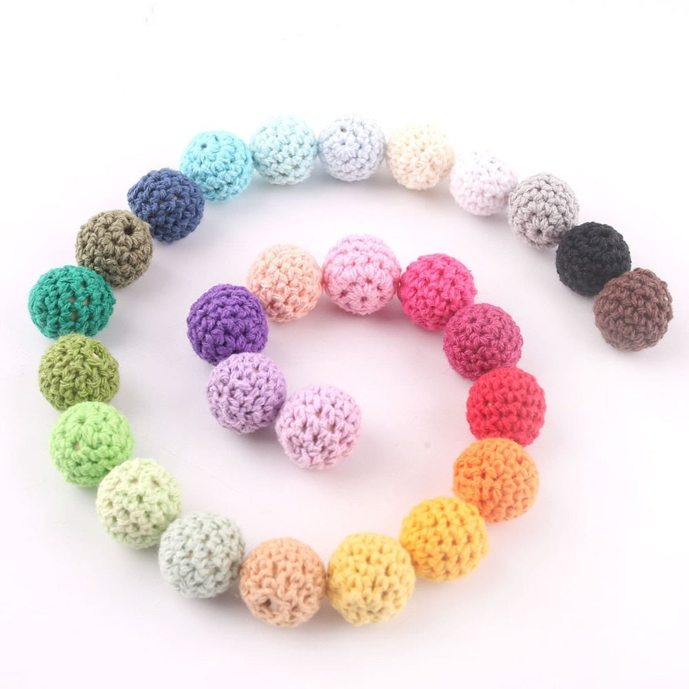 Bopoobo 10pc Baby Nursing Teething Crochet Beads Chewable Beads DIY Jewelry Nursing Accessories Gehaakte Toy Baby Teether 16mm