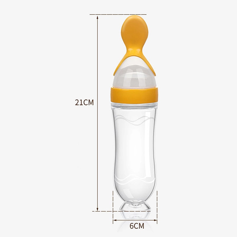 Squeezing Feeding Bottle Silicone Newborn Baby Training Rice Cereal  Food Spoon Supplement Feeder Safe Useful Tableware For Kids