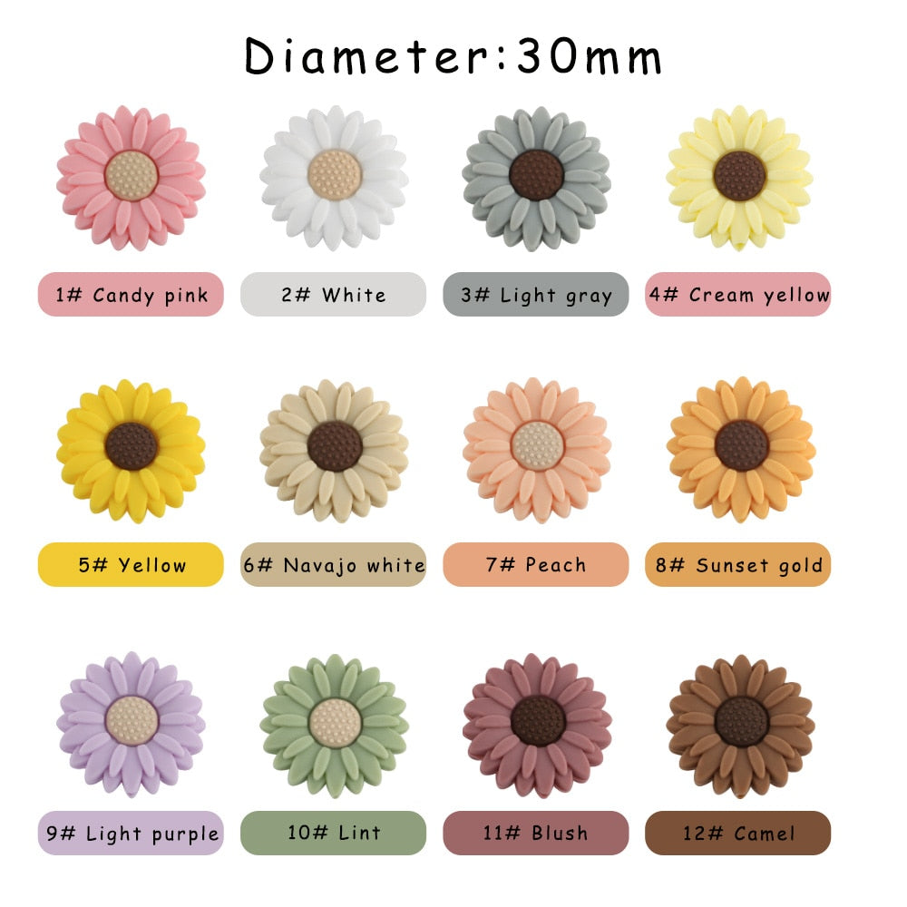 Kovict Flowers Silicone Beads 3/10pcs Mini Chrysanthemum Clips Beads For Jewelry Making DIY Necklace Bracelet Accessories