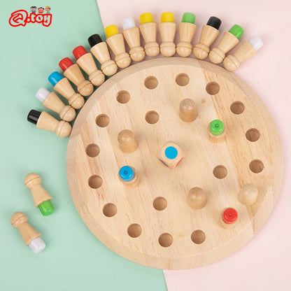 Kids Wooden Memory Chess Match Stick Montessori Board Game Educational Color Cognitive Learning Toys Block Puzzle Game Gift