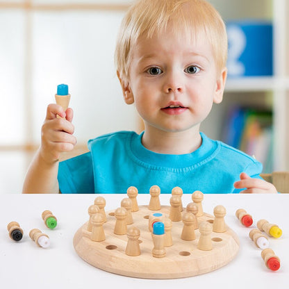 Kids Wooden Memory Chess Match Stick Montessori Board Game Educational Color Cognitive Learning Toys Block Puzzle Game Gift