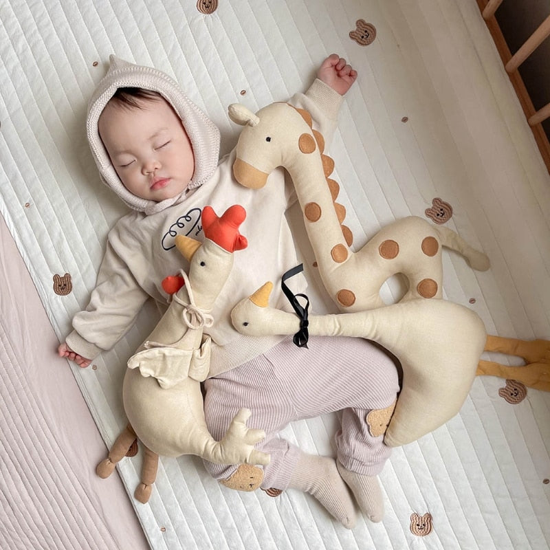 Nordic Style Lovely Stuffed Animal Toy kawaii Bambi Baby Girls Plush Doll Kids Baby Newborns Sleeping Accompany Doll Room Decor