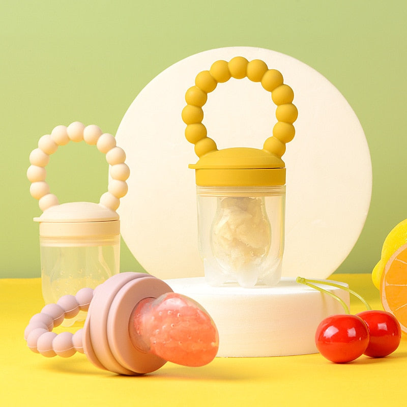 Baby Pacifier Fruit Feeder Baby Silicone Mesh Bag Pacifier Food-grade Fruit and Vegetable Feeder Nursing Toddler Teething Toys