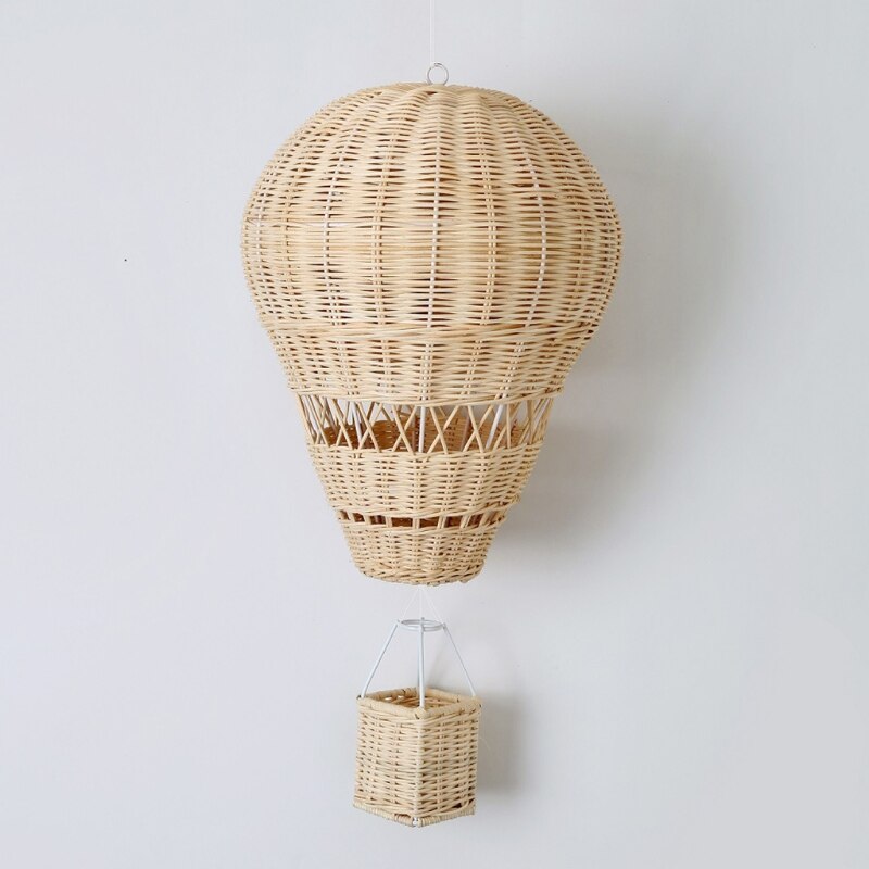 Rattan Kids Decor Hot Air Balloon Rattan Baby Room Decoration Aerostatic Balloon Decoration Kids Room Props Rattan Nursery