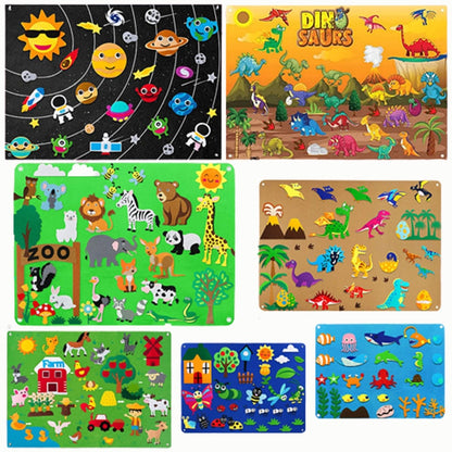 Farm Animals Felt Story Board Farmhouse Storybook Wall Hanging Decor Montessori Early Learning Interactive Puzzle Toys Kids Gift