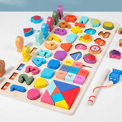 Montessori Wooden Jigsaw Puzzle Toys For 1-2-3-6years Old Figure Building Block Perceive Intelligence Development Toys