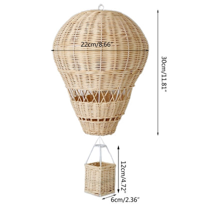 Rattan Kids Decor Hot Air Balloon Rattan Baby Room Decoration Aerostatic Balloon Decoration Kids Room Props Rattan Nursery