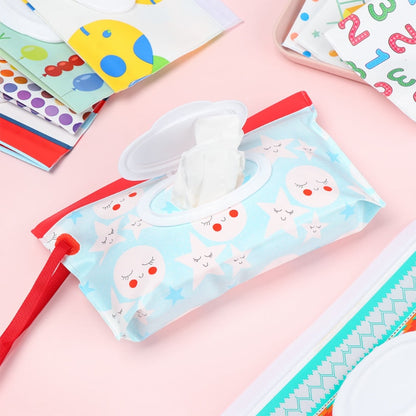 EVA Baby Wet Wipe Pouch Cute Snap-Strap Refillable Wet Wipes Bag Flip Cover Tissue Box Outdoor Useful Baby Stroller Accessory