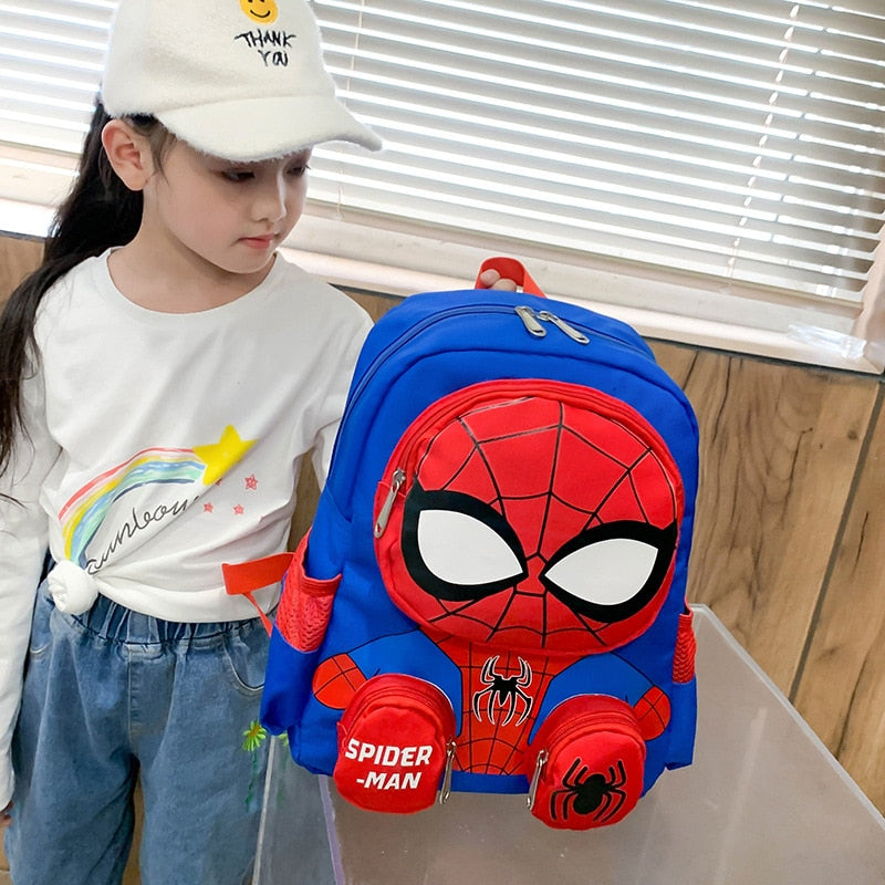 Disney Backpacks Super Heroes Student School Bag Cartoon 3D Stereo Kindergarten Backpack 3-10year Children's Travel Bag Gift