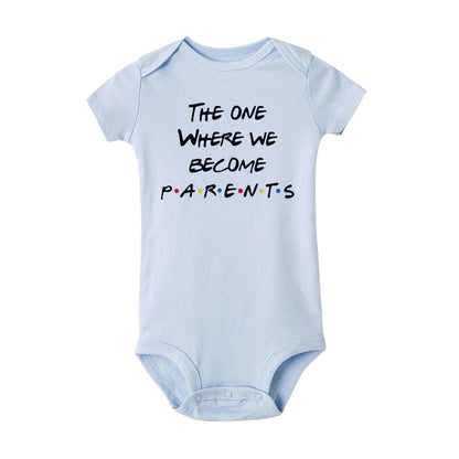 Pregnancy Announcement Friends Newborn Bodysuit Baby Infant Toddler Jumpsuit We Become Parents Baby Clothes Gifts for New Parent