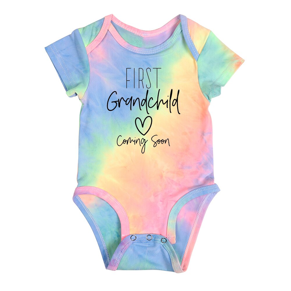 First Grandchild Coming Soon Announcement Newborn Baby Bodysuits Funny Boy Girl Short Sleeve Jumpsuit Gift for New Grandparents