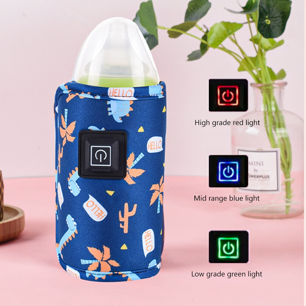 USB Feeding Bottle Warmer Bag Outdoor Winter Milk Thermostat Heating Bag Insulated Breastmilk Heating Bag for Mom Daycare Travel