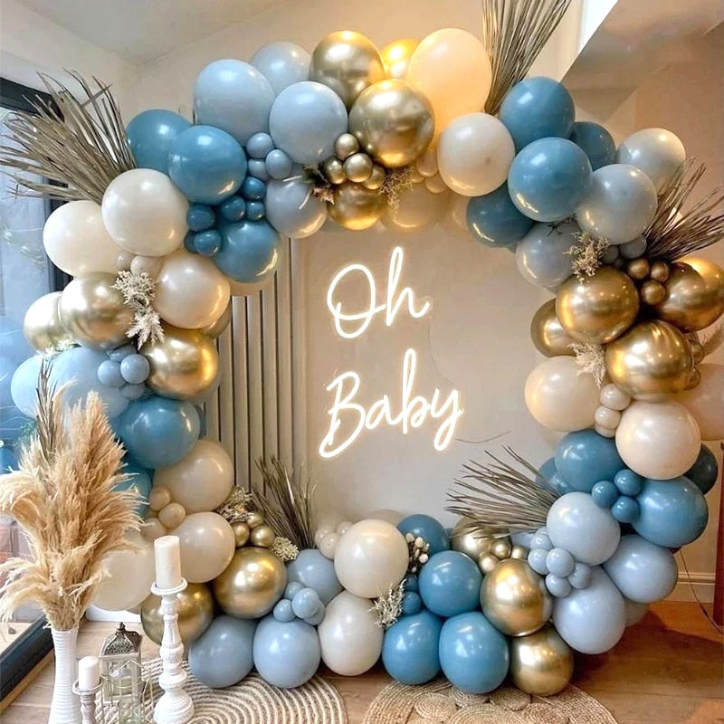 Double Cream Balloon Garland Arch Kit Macaron Blue Kids Birthday Party Latex Baby Shower Valentines Wedding Decoration Balloons