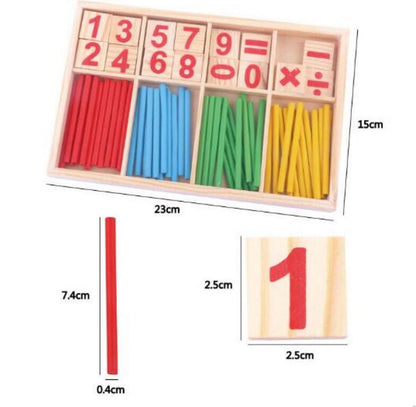 Colorful DIY Wooden Counting Sticks for Children Early Learning Puzzle Montessori Toys Geometry Shape Chips Blocks Math Toys DDJ