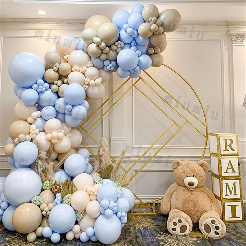 Double Cream Balloon Garland Arch Kit Macaron Blue Kids Birthday Party Latex Baby Shower Valentines Wedding Decoration Balloons