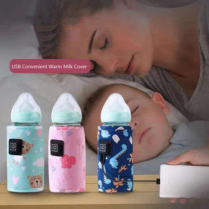 USB Feeding Bottle Warmer Bag Outdoor Winter Milk Thermostat Heating Bag Insulated Breastmilk Heating Bag for Mom Daycare Travel