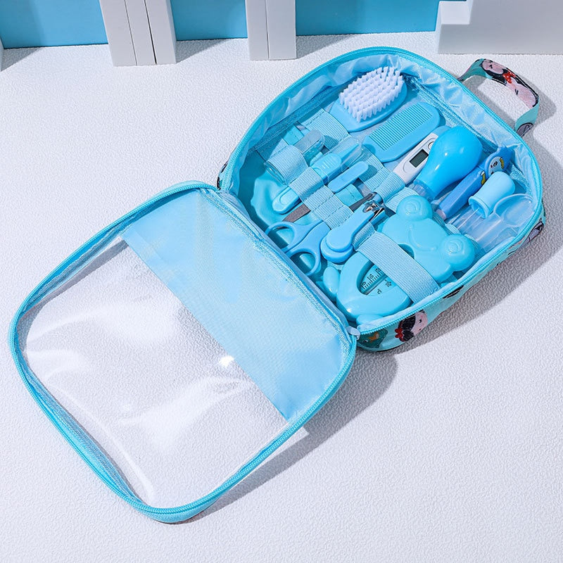 Baby Grooming Kit Infant Safety Care Set Hair Brush Comb Nail Clipper Nasal Aspirator Ear Cleaner Newborn Baby Essentials Kit