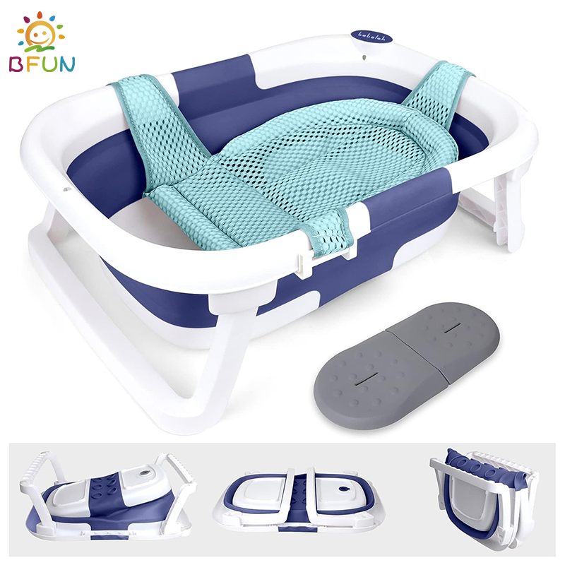 Foldable Baby Bathtub With Thermometer Bath and Shower Baby Bathtubs Bath Tub Bath Bucket Folding Bath Children Folding Bathtub