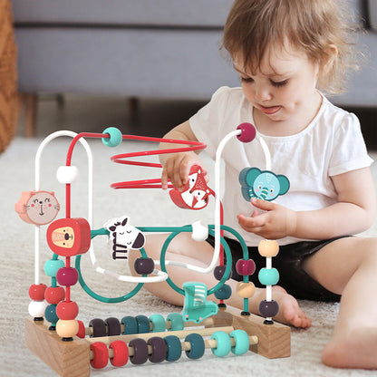 Montessori Baby Toys Wooden Roller Coaster Bead Maze Toddler Early Learning Educational Puzzle Math Toy for Children 1 2 3 Years