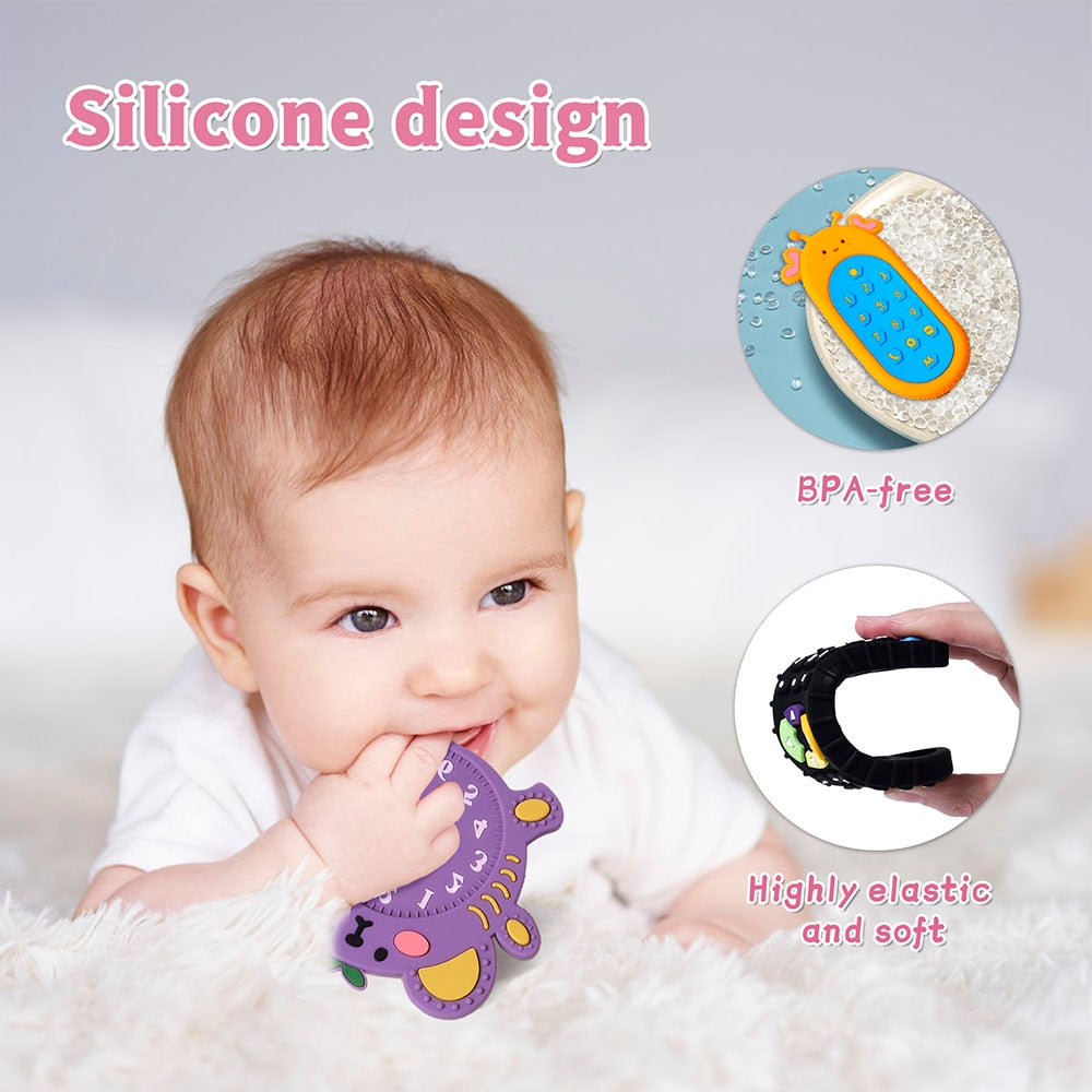 TYRY.HU 1Pc Baby Silicone Teether Toys Remote Control Shape Teether Rodent Gum Pain Relief Teething Toy Kids Sensory Educational