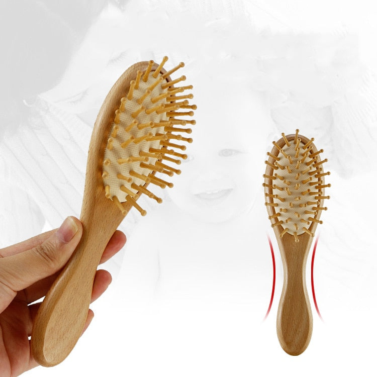 Personalized Wooden Baby Brush Custom Name Baby Wool Comb New Born Hair Brush Infant Head Massager Bath Brush Comb for Kids