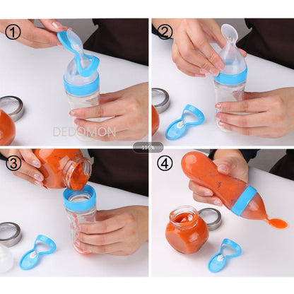 Squeezing Feeding Bottle Silicone Newborn Baby Training Rice Spoon Infant Cereal Food Supplement Feeder Safe Tableware Tools