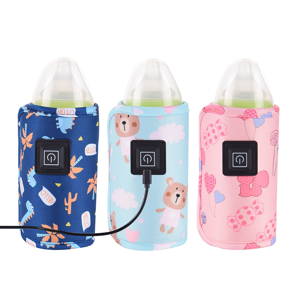 USB Feeding Bottle Warmer Bag Outdoor Winter Milk Thermostat Heating Bag Insulated Breastmilk Heating Bag for Mom Daycare Travel