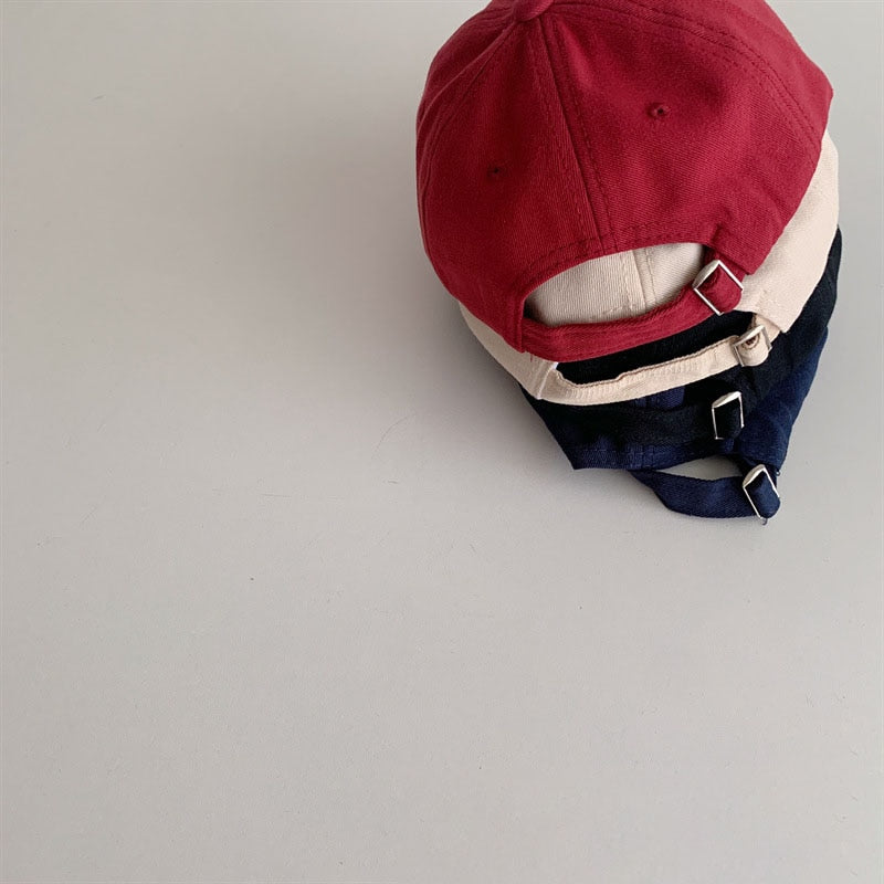 Summer Baby Baseball Hat Letter Embroidery Kids Peaked Cap for Boy Girl Solid Color Children Adjustable Sun Hats Gorras 아기모자