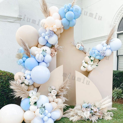 Double Cream Balloon Garland Arch Kit Macaron Blue Kids Birthday Party Latex Baby Shower Valentines Wedding Decoration Balloons