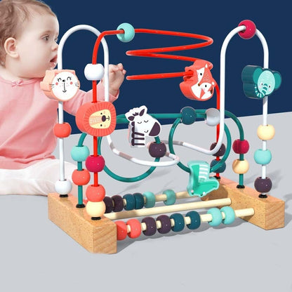 Montessori Baby Toys Wooden Roller Coaster Bead Maze Toddler Early Learning Educational Puzzle Math Toy for Children 1 2 3 Years