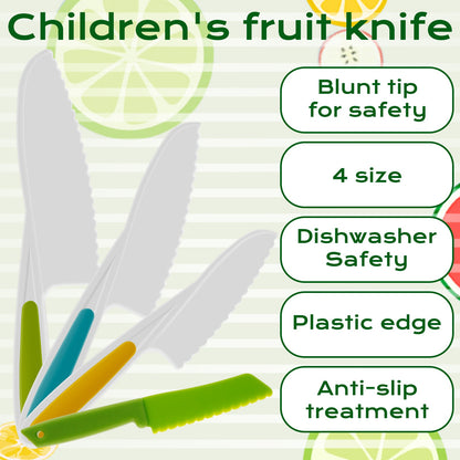 Kids Cooking Cutter Set Kitchen Baking Knife Children's Cooking Knives Serrated Edges Kids Knives to Cut Fruits Kitchen Supplies