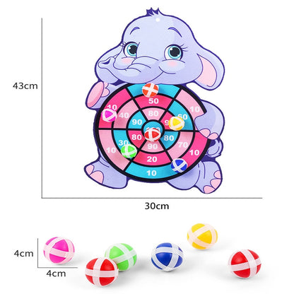 Children Cartoon Animal Dart Board Sticky Ball Rabbit Family Interactive Educational Toy Christmas Gift