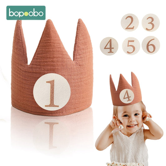 Baby Birthday Party Hat Set Crown Headband Magic Wand Toy Banner Cake Birthday for Kids Party Photography Props Baby Gifts