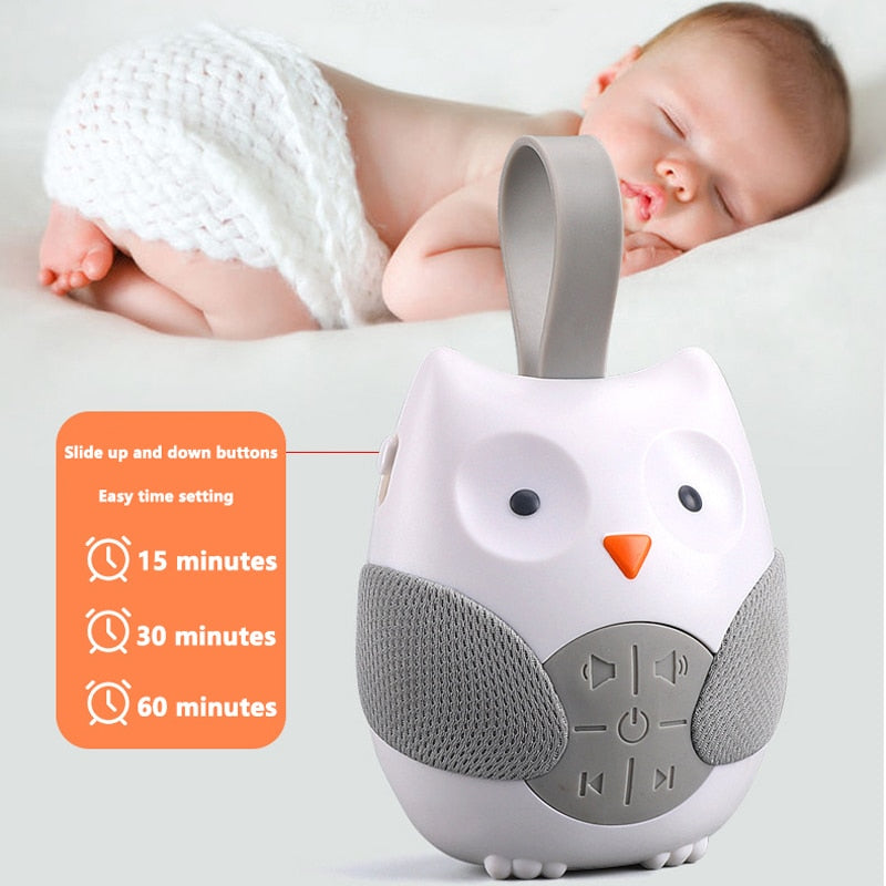 Newborn Owl White Noise Machine Aid Baby Sleeping Monitors Speaker Music Player for Appeasing Crying Child 0-3 Y Music Player