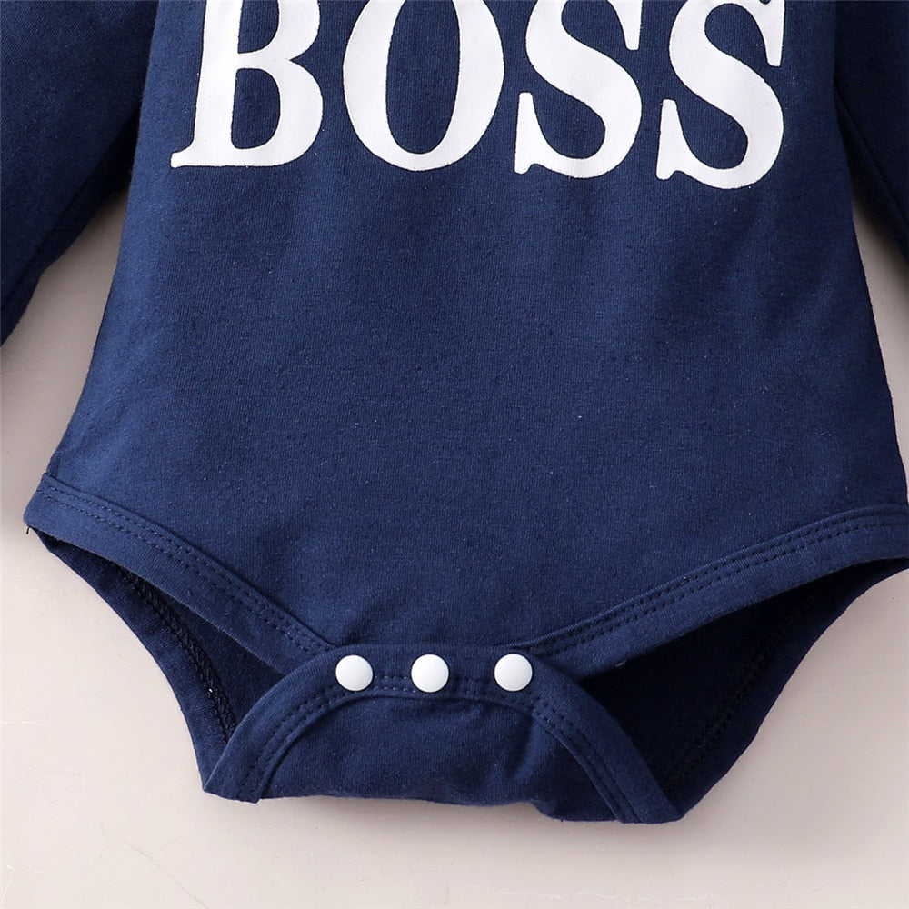 Spring 0-24 Months Newborn Baby Boy 2PCS Clothes Set Long Sleeve Hoodie Jumpsuit Pants Toddler Boy Outfit Baby Costume