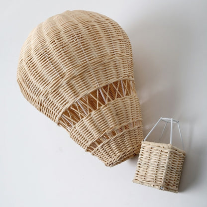 Rattan Kids Decor Hot Air Balloon Rattan Baby Room Decoration Aerostatic Balloon Decoration Kids Room Props Rattan Nursery